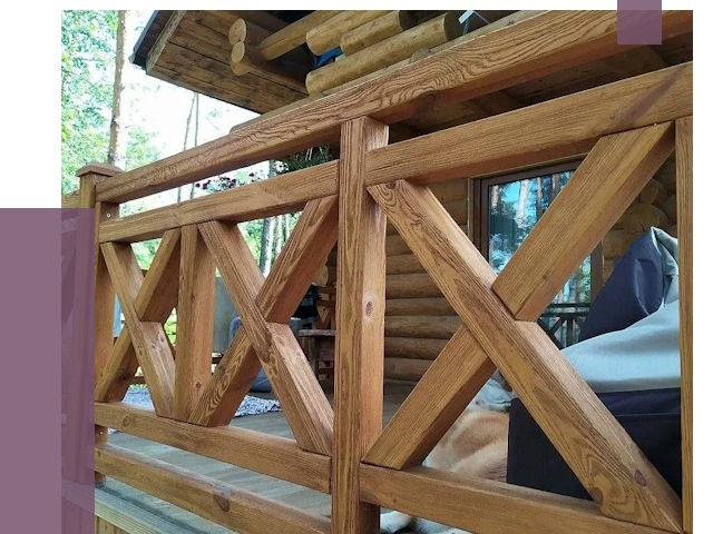 Деревянные перила под ключ в Пыти-Яхах от 7630 руб. 