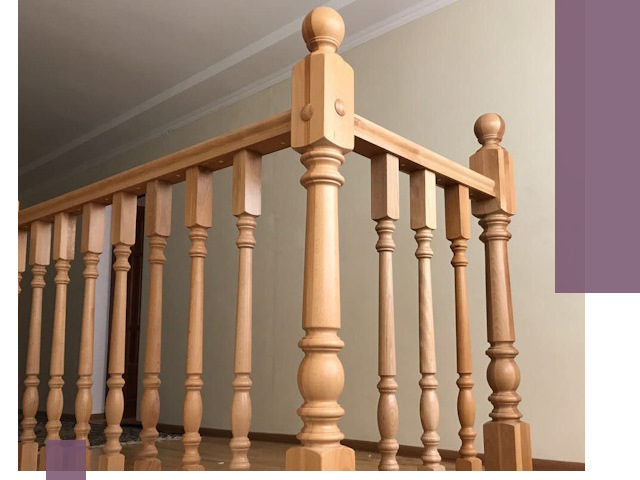 Деревянные перила на заказ в Пыти-Яхах: монтаж и изготовление