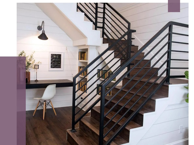 Перила для лестницы в доме в Пыти-Яхах от 7375 руб. — ПРОЛЁТ-Пть