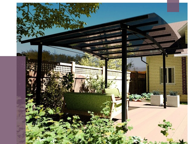 Навесы для террасы в Пыти-Яхах от 12971 руб. под ключ | ПРОЛЁТ-Пть