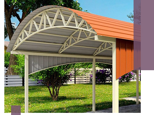 Навесы из профнастила под ключ в Пыти-Яхах — установка и монтаж