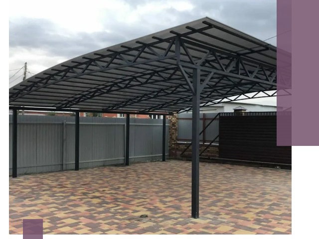 Металлические навесы под ключ в Пыти-Яхах — изготовление и монтаж