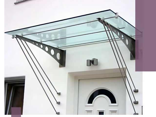 Козырьки над входом под ключ в Пыти-Яхах — изготовление и монтаж