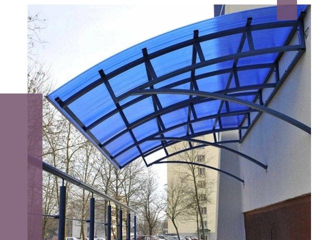 Козырьки из поликарбоната в Пыти-Яхах от 4273 руб. под ключ | ПРОЛЁТ-Пть