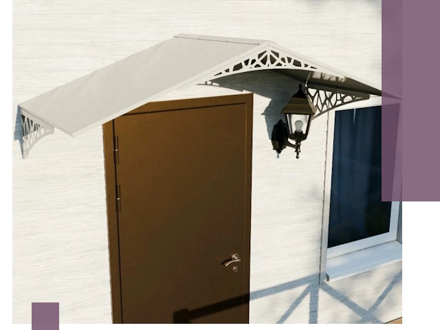 Металлические козырьки на входы и террасы в Пыти-Яхах