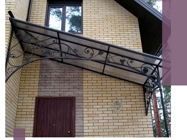 Односкатные козырьки из металла под ключ в Пыти-Яхах