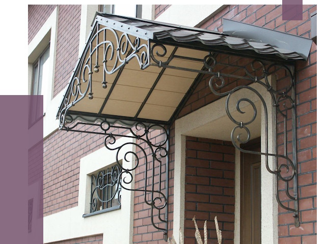 Двускатные козырьки в Пыти-Яхах под ключ от 12716 руб.