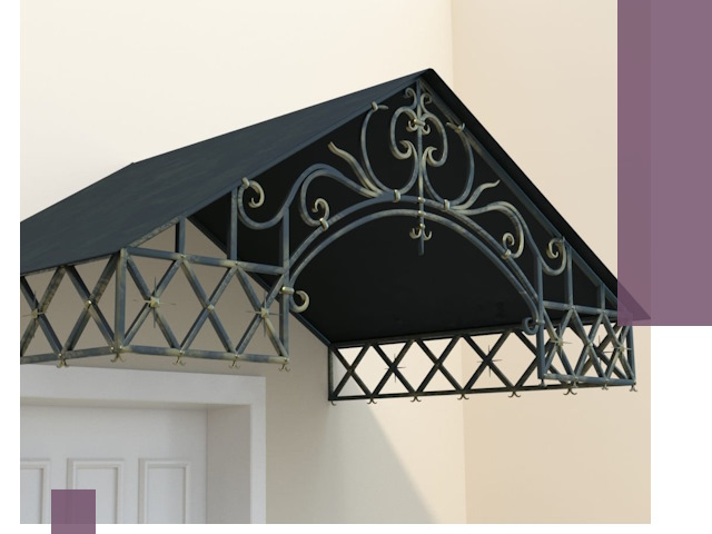 Двускатные металлические козырьки под ключ в Пыти-Яхах